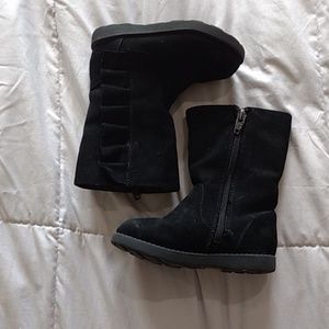 Black sz 7 little girls boots